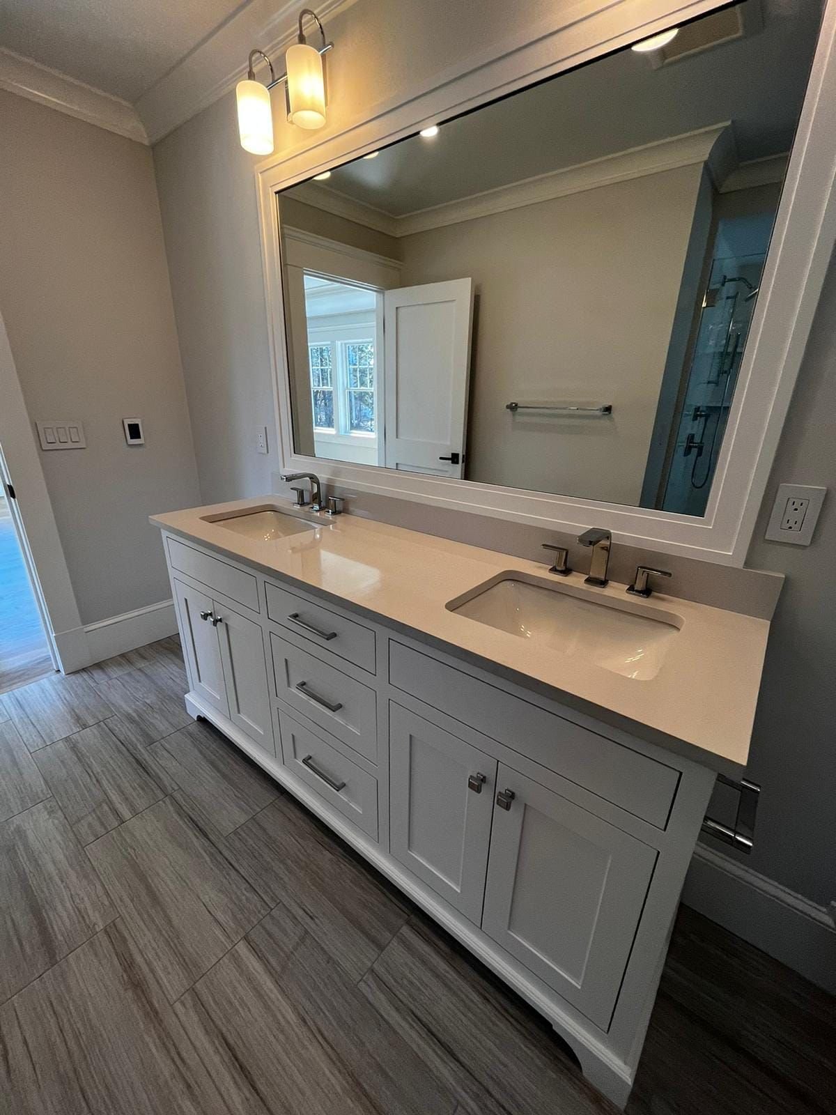 Bathroom vanity painting project by WR Pro Painters